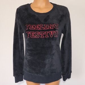 Wondershop Feeling Festive Black Pullover Sweatshirt Size XS